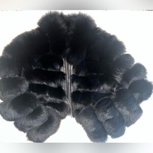 Women Luxurious Black Fur Coat